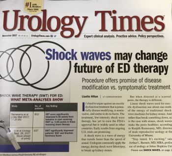 Cover of Urology Times with Shock Wave Therapy for ED Headline